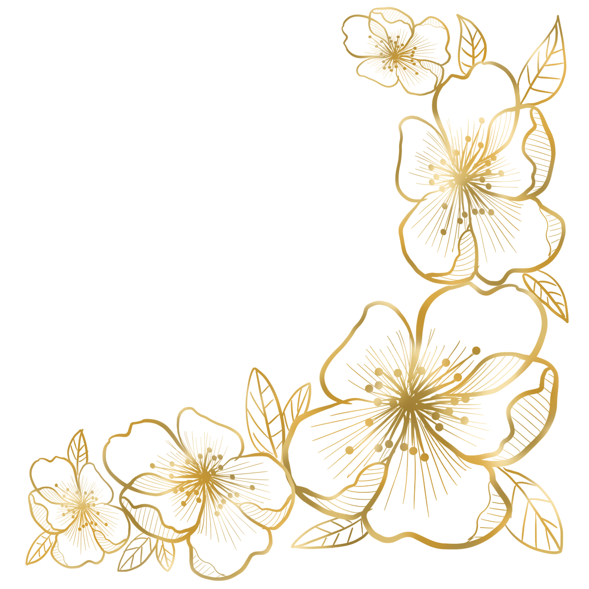 Gold Floral Corner Ornament
